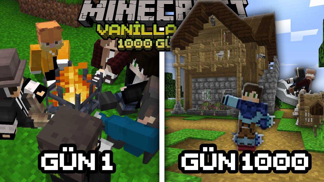 İleri Seviye Minecraft Özellikleriyle 1000 Gün'de Yaptıklarımız !