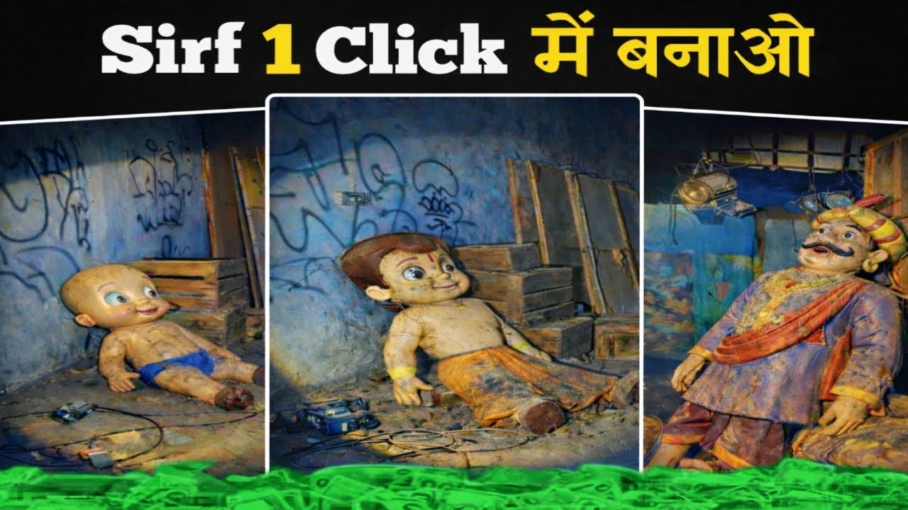 Old Cartoon Horror Torch AI Video | Motu Patlu Creepy Editing Tutorial |