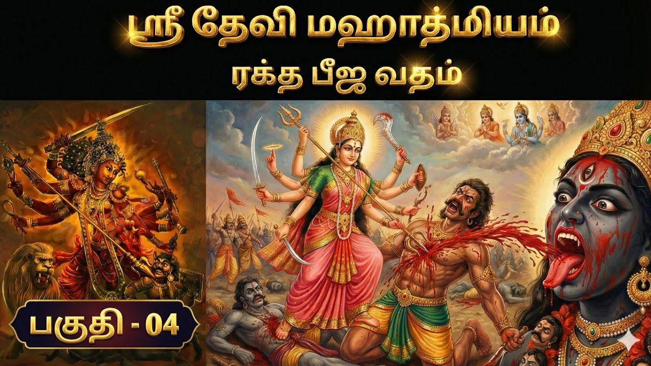 தேவி மகாத்மியம்|ரக்த பீஜன் அழிக்கப்பட்ட வரலாறு|devi mahatmyam in tamil|kali killing rakhtbeej|part-4