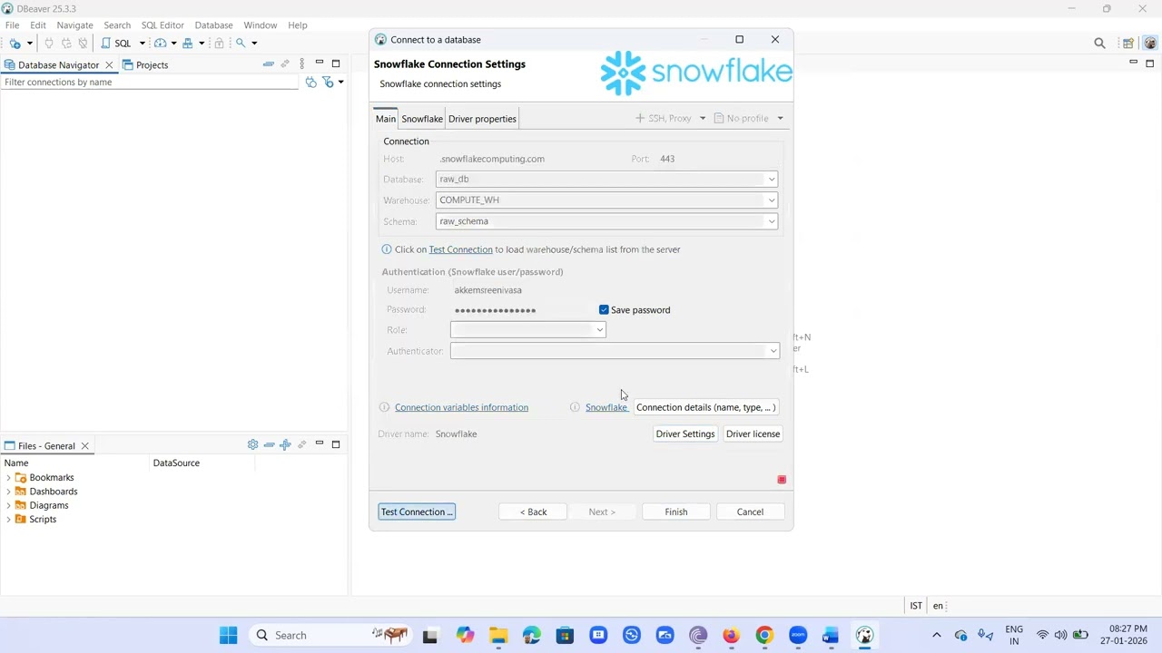 Master Snowflake Data Engineering Part 11, Connect Snowflake using DBeaver, master snowflake, snowfl