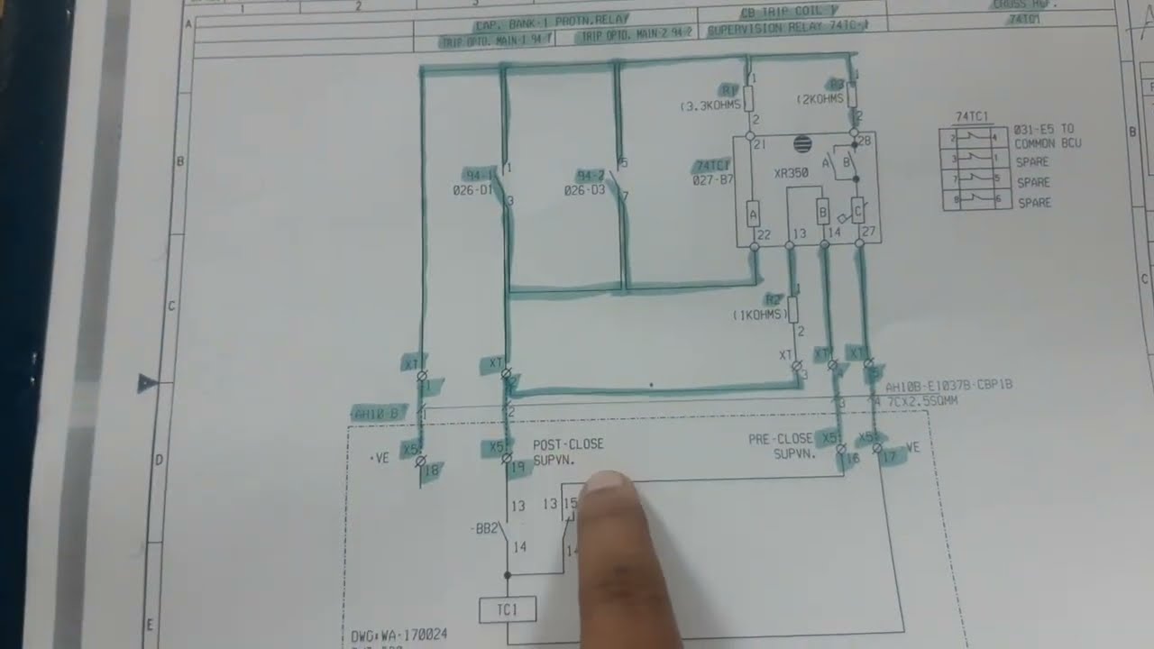 XR350 Siemens TCS trip circuit supervision scheme check