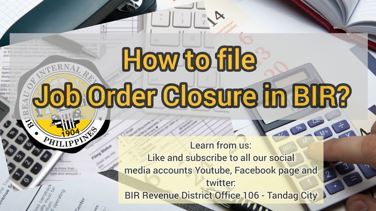 JOB ORDER CLOSURE