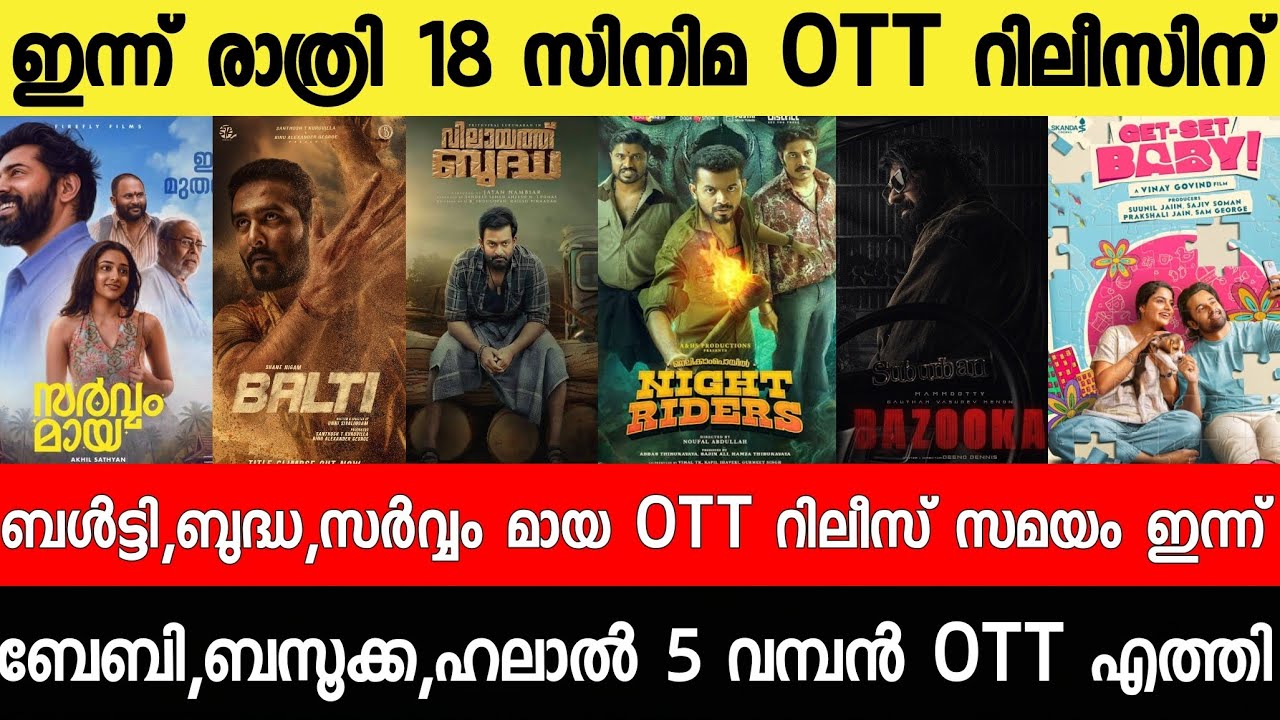 NEW OTT RELEASES MALAYALAM|BALTY,SARVAM MAYA,BANDRA,BUDDHA,BALTY OTT RELEASE|TONIGHT OTT RELEASES