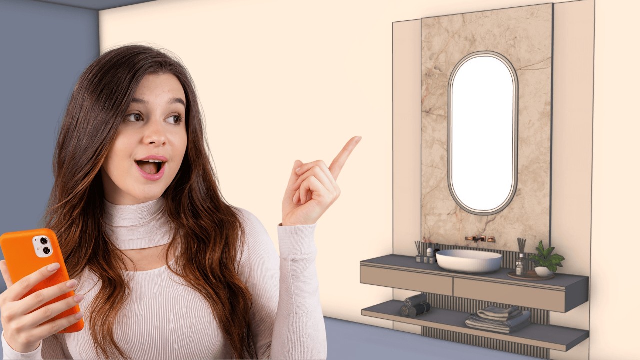 SketchUp Bathroom Vanity — Modern Sink + Mirror in Minutes (Step-by-Step)