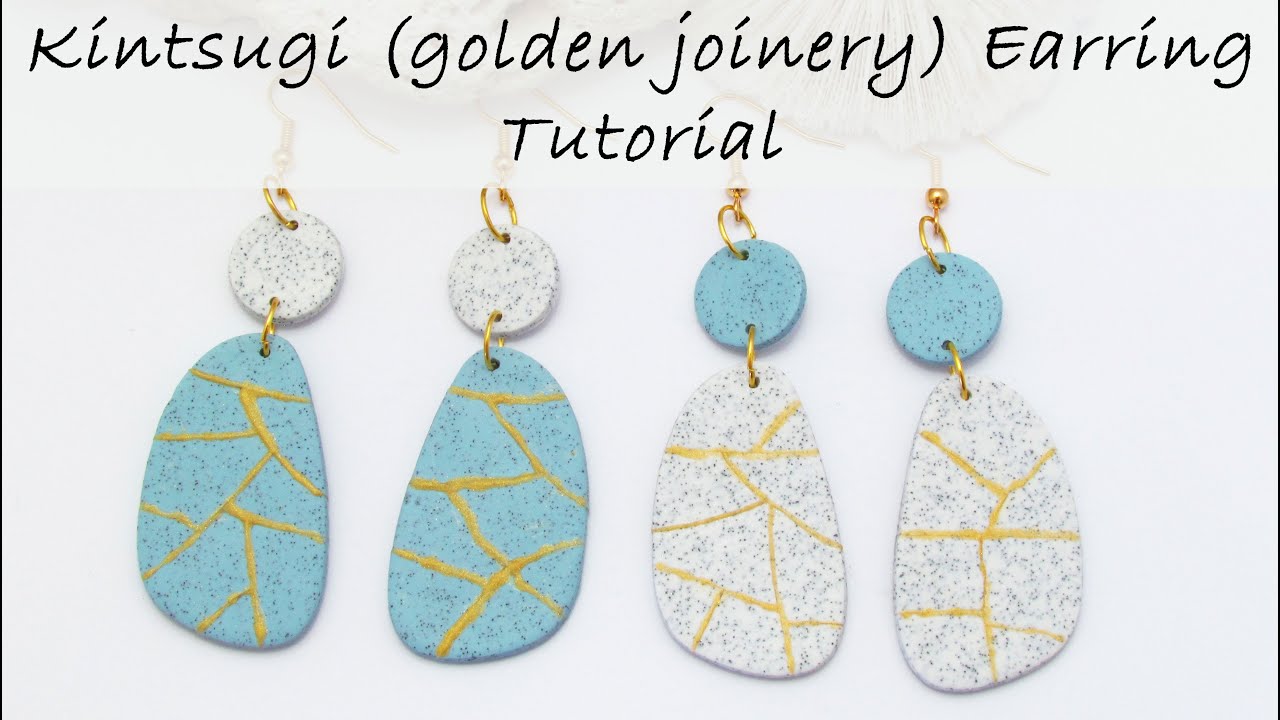 Polymer Clay Project: Kintsugi (Golden Joinery) Earring Tutorial