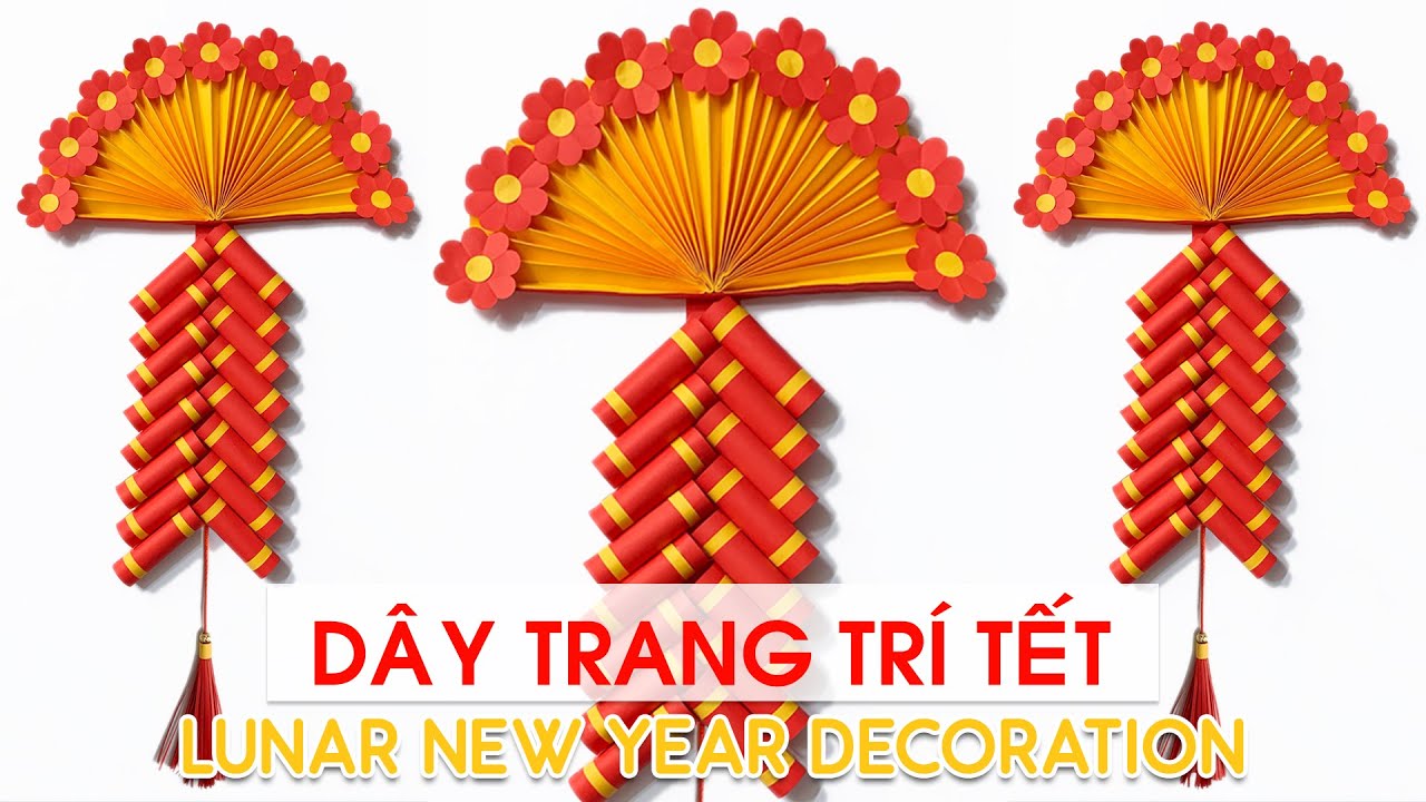 HƯỚNG DẪN LÀM DÂY TREO HÌNH QUẠT - HOA MAI TRANG TRÍ NHÀ NGÀY TẾT / LUNAR NEW YEAR DECORATION