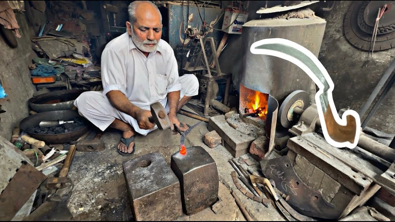 🔥 Old Blacksmith Forging a Hand Sickle from Old Files | Traditional Metal Work