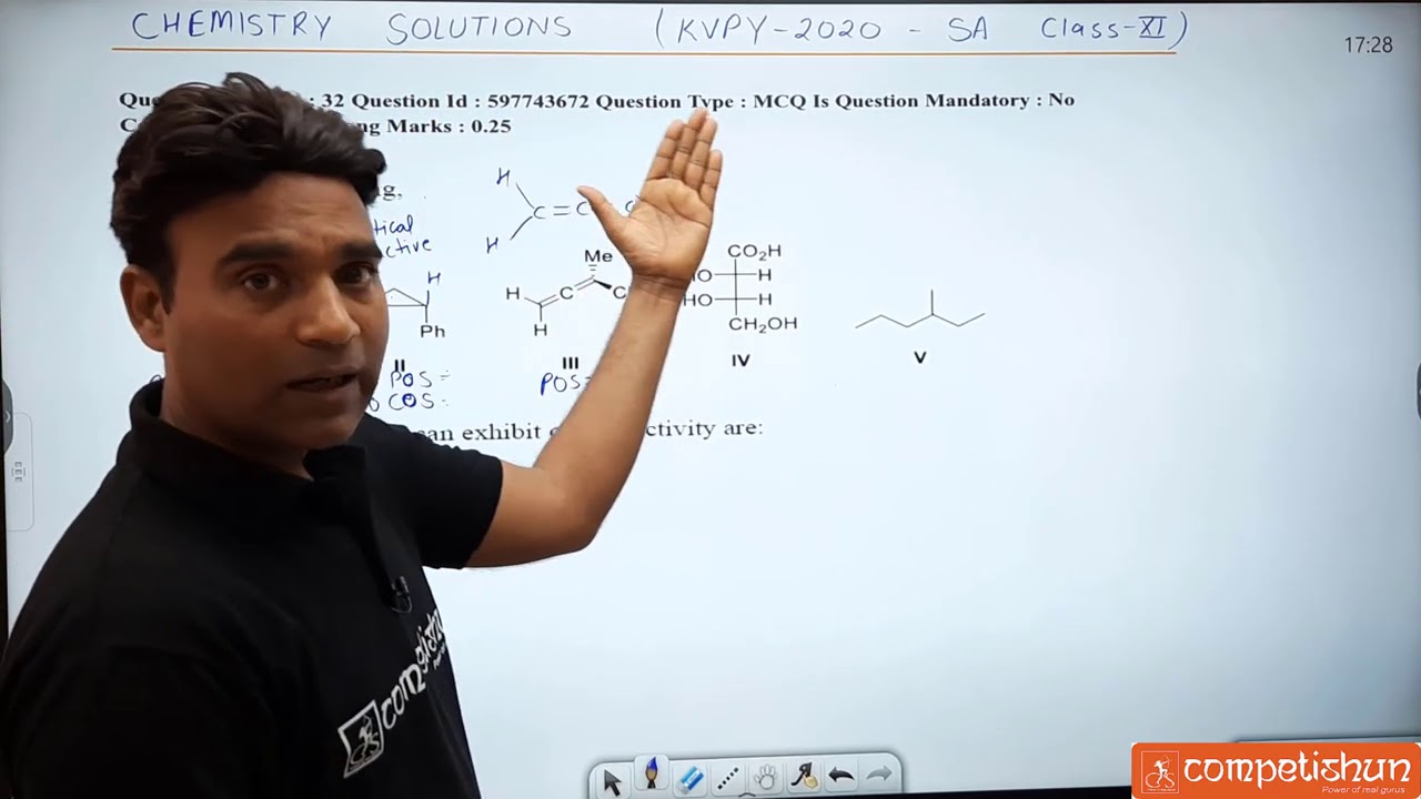 KVPY SA 2020 Solution | CHEMISTRY |KVPY 2021| ALK sir| NS sir| Competishun-Best YouTube channel JEE