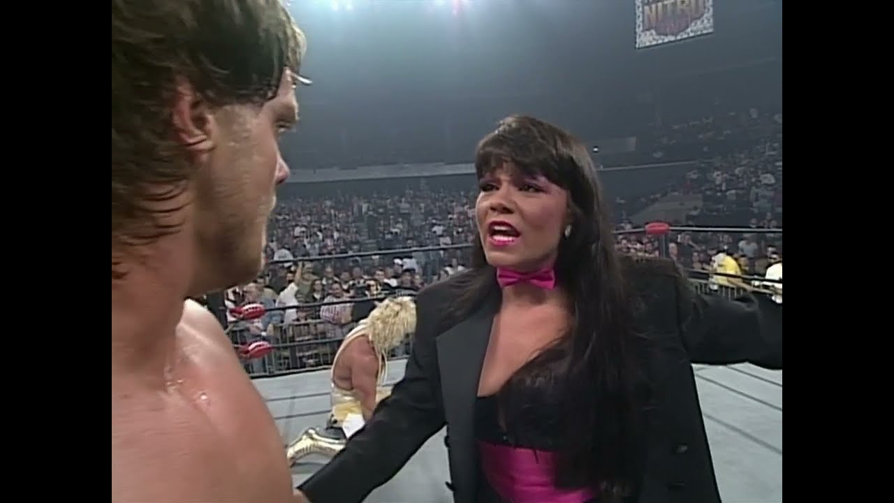 Jeff Jarrett vs Chris Benoit. Sting interferes to Scorpion Death Drop Jarrett! (WCW)