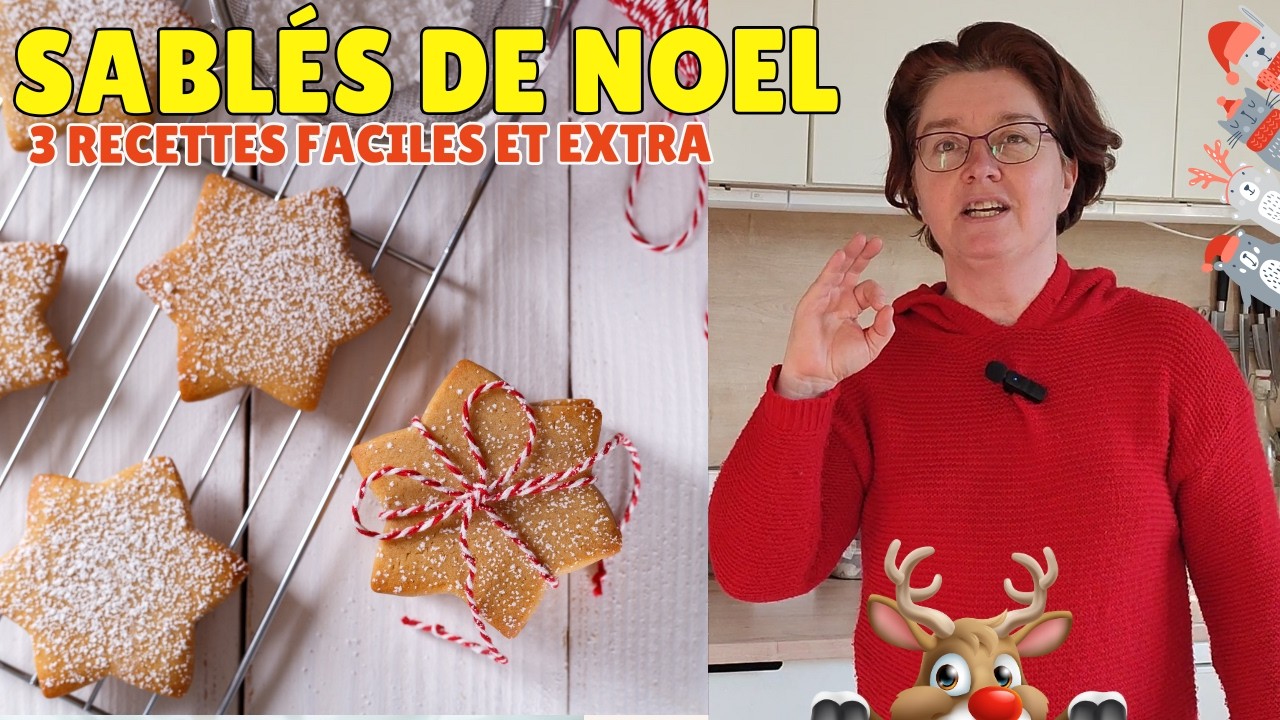 🧡Biscuits sablés de noël : 3 recettes faciles :  à la cannelle, aux épices et une version salée 🎅🎄