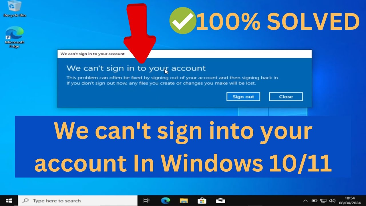 We can't sign into your account In Windows 10/11 | Temporary Profile Issue in Windows 10 &11