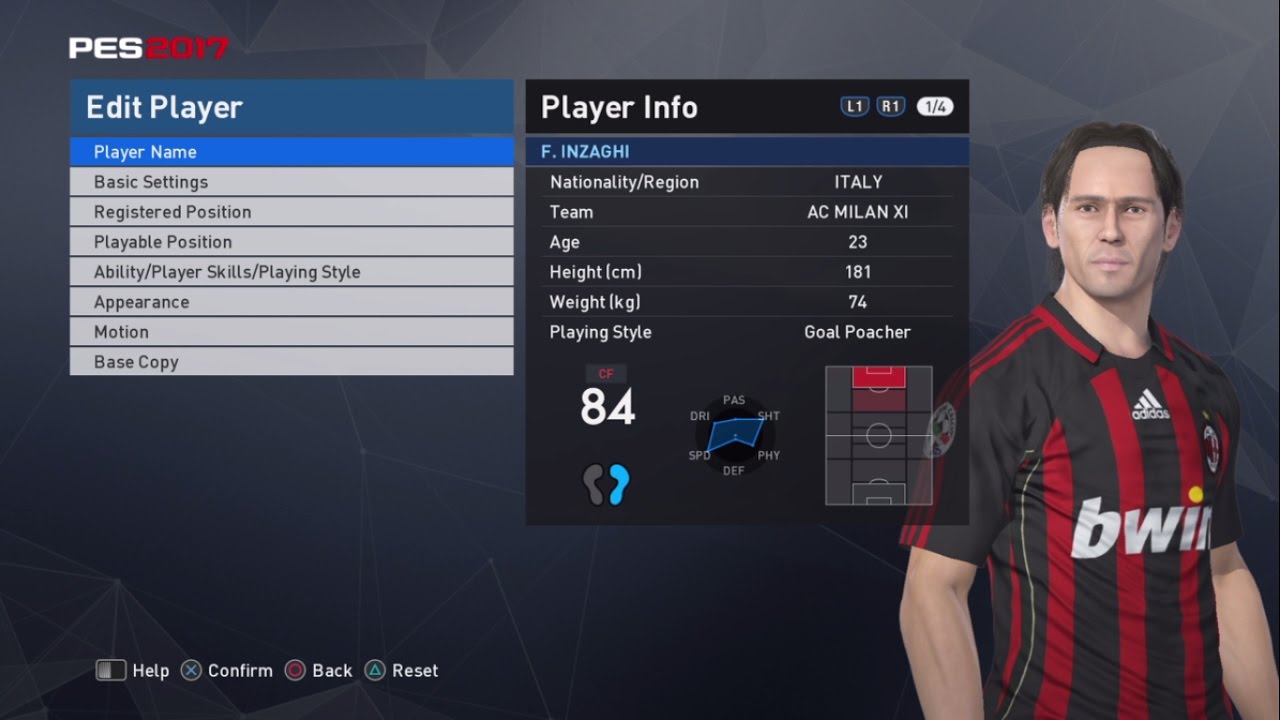 Pro Evolution Soccer 2017 Filippo Inzaghi