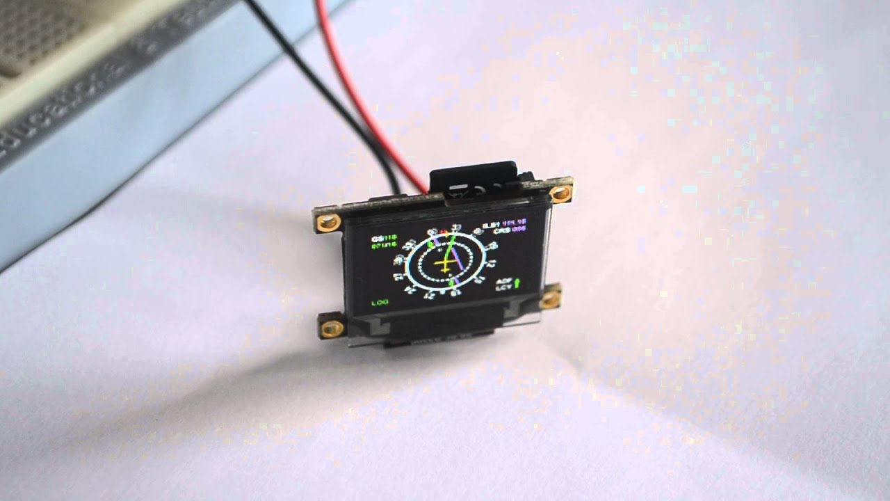 Micro oled display compass for scale rc helicopter cockpit