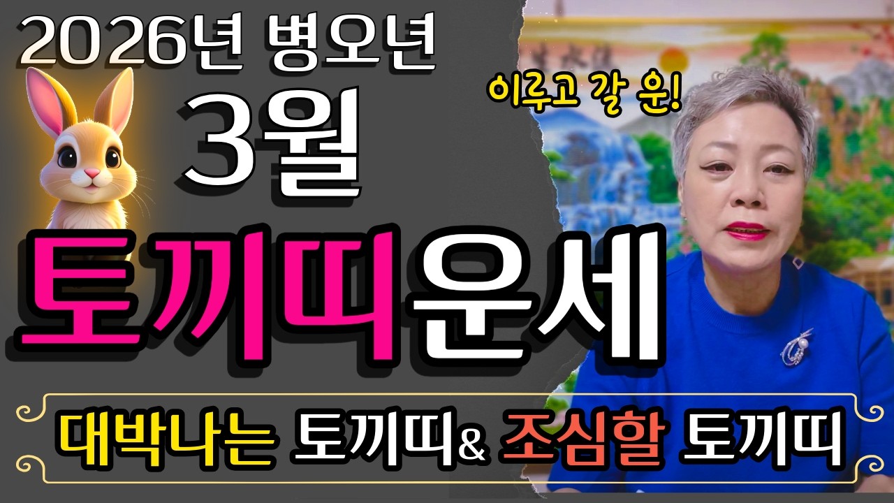 ⭐2026년 병오년 3월 토끼띠운세⭐이룰수 있는 기운이 굉장한 토끼띠는? 51년생 63년생 75년생 87년생 99년생 토끼띠 운세#서울점집 장안동 방울보살