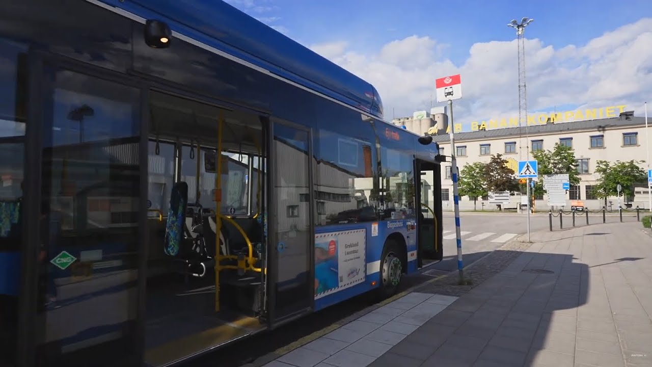 Sweden, Stockholm, bus 1 ride from Ropsten to Frihamnen