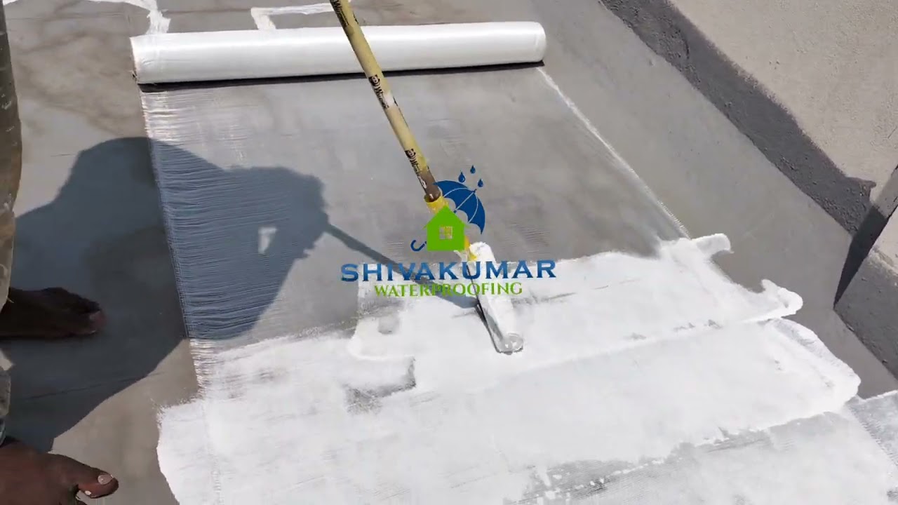 Terrace Crack Filling & Fiber Mesh Waterproofing Coating | Shivakumar Waterproofing Services
