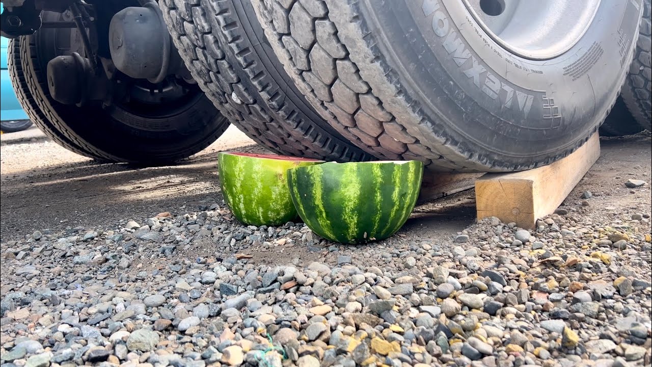 Crushing diferent things with a semi truck .Satisfying video. (ASMR )