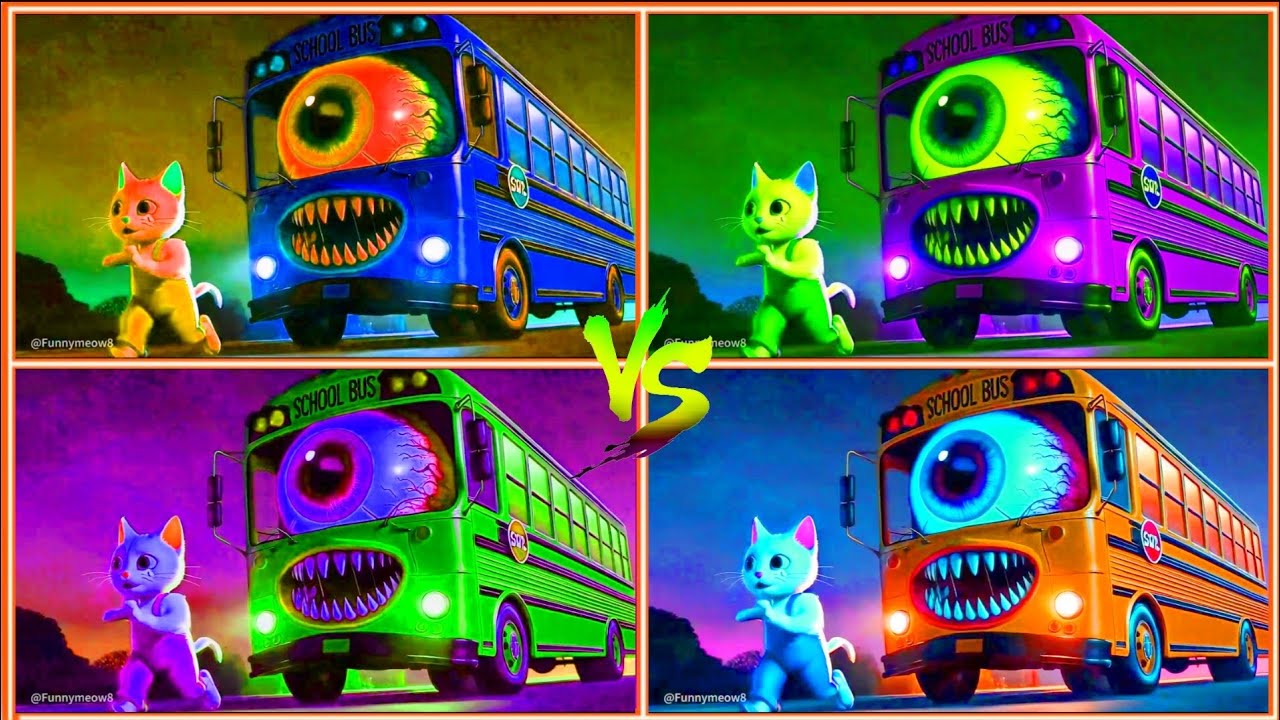 Monster SCHOOL Bus EATER 🚍👁️ | Scary Color Battle Animation | Coffin dance song (Cover )