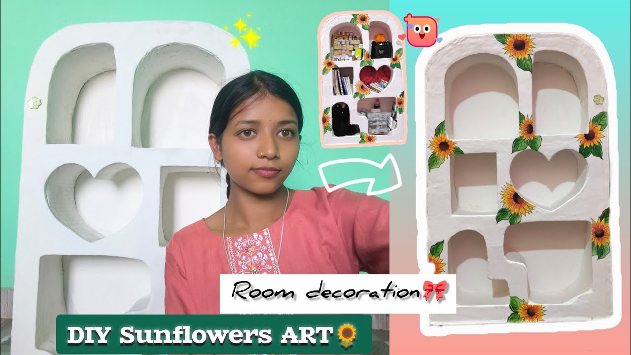 DIY home decorative 😍 | Sunflowers🌻| #sunflowers #vlogvideo #drawing #diyart #homedecor #decoration 