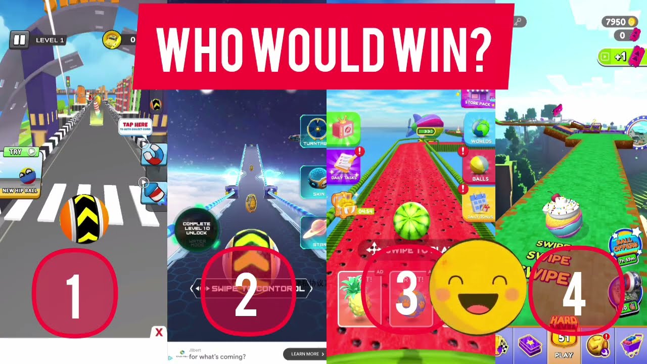 Who would win? City ball vs space rolling ball vs super rolling ball vs going balls