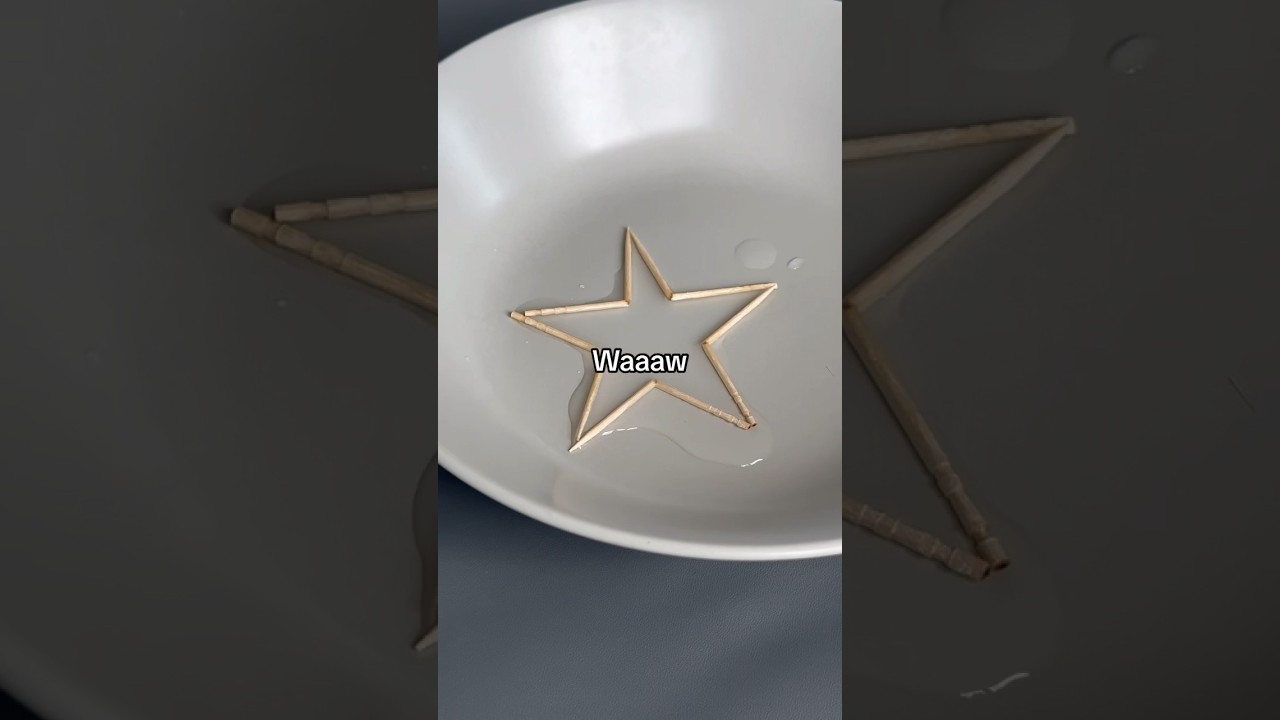 Eksperimen Magic Toothpick Star ⭐#shorts #eksperimen #experiment #scienceexperiment #toothpick #star