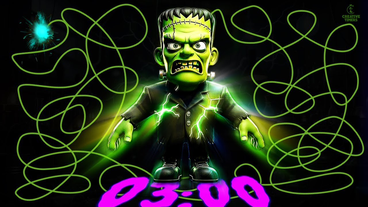 3 MINUTE Timer - FRANKENSTEIN BOMB Countdown With Music 🧟​
