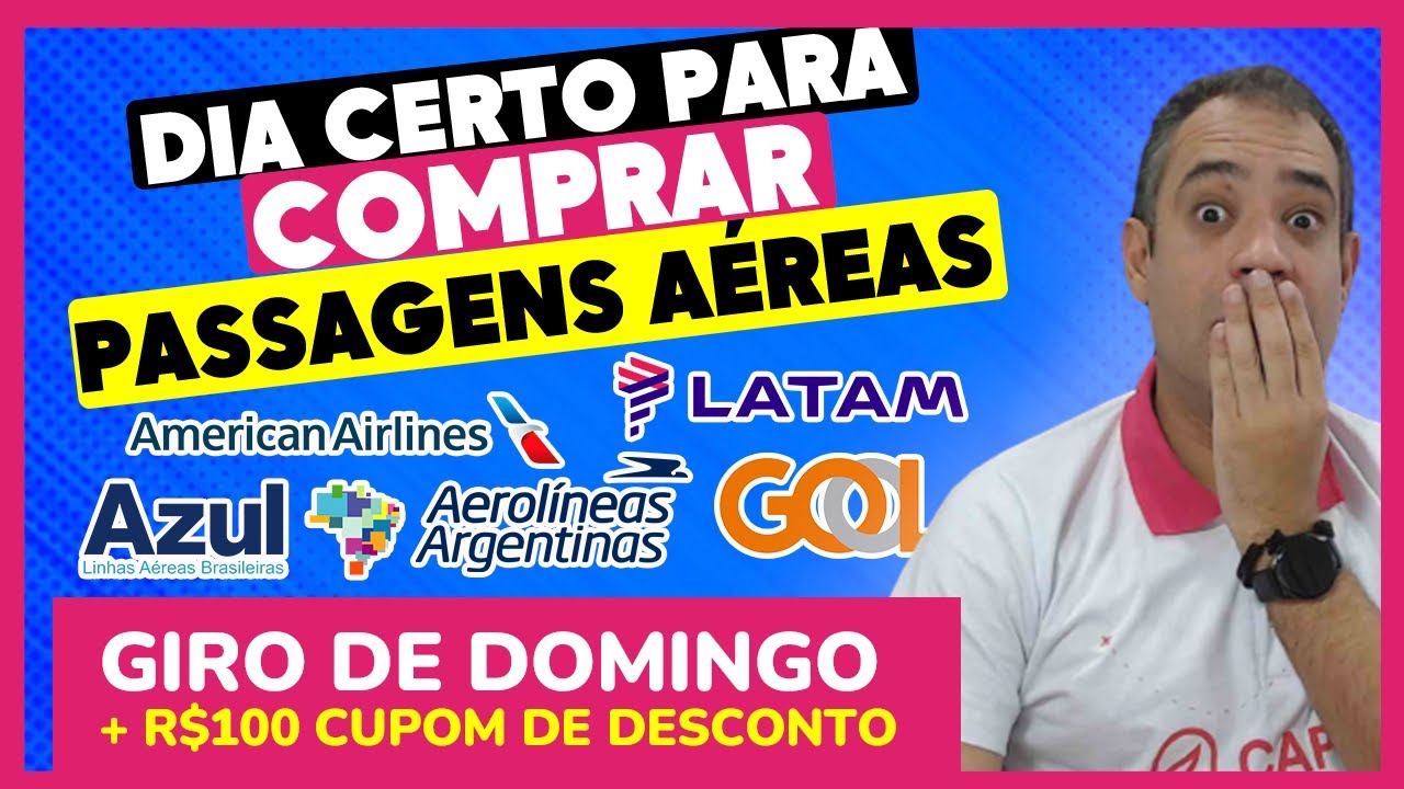 🚨 DIA CERTO PARA COMPRAR PASSAGEM! DOMINGO COM DESCONTOS MÁXIMOS GOL, AZUL E LATAM
