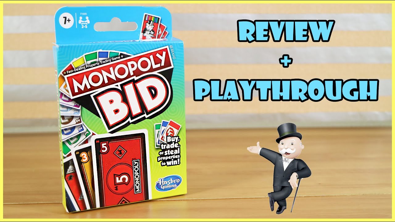 Monopoly Bid Card Game Review & Full Playthrough | Board Game Night