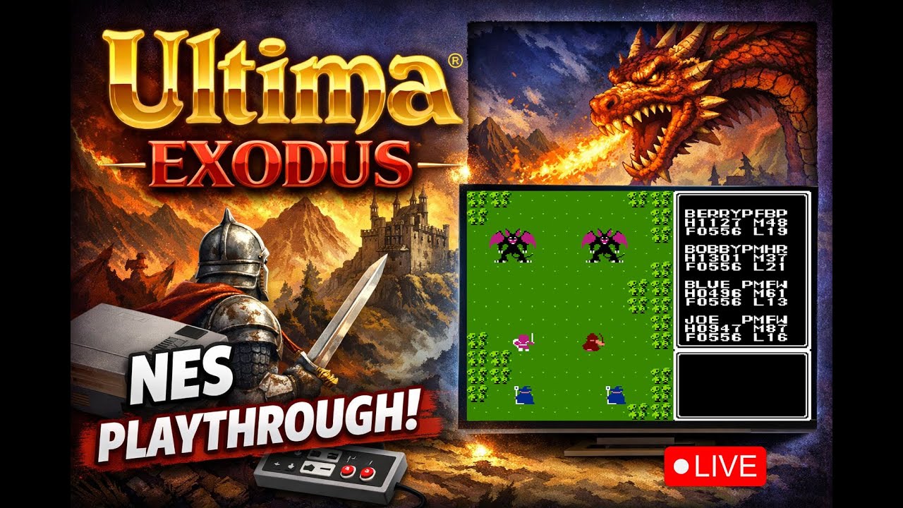 🔴🎮 LIVE | Ultima: Exodus (NES) – Continuing the Classic RPG Journey 🐉