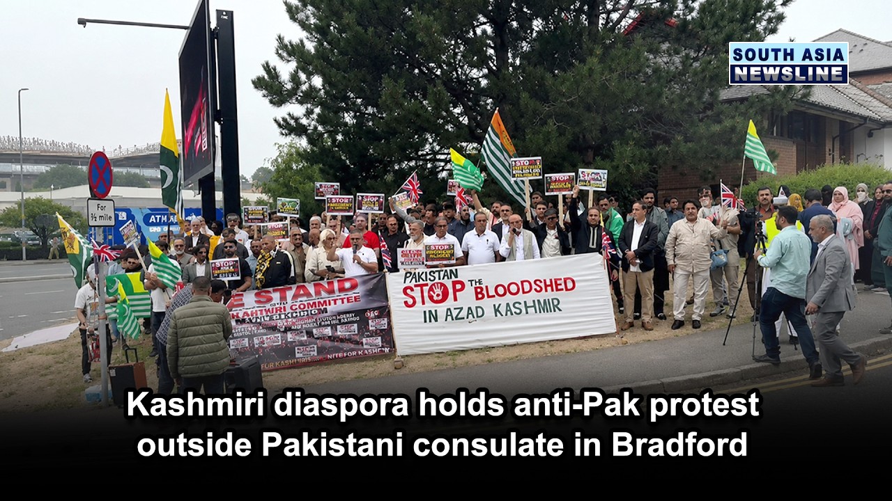 Kashmiri diaspora holds anti-Pak protest outside Pakistani consulate in Bradford