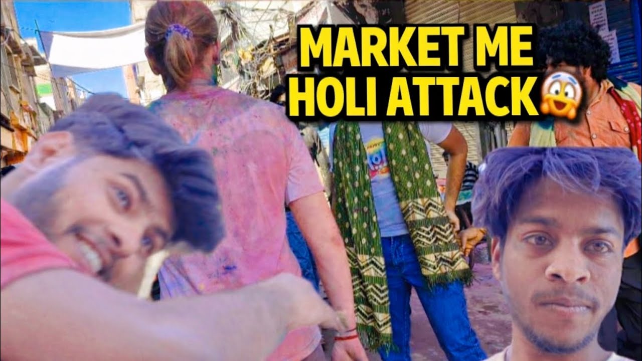“Market me Holi Attack 😱😱 – Public Reaction Vlog!” #holivibes #holi #vlog 