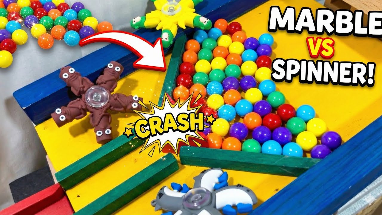 Marble Run ASMR: Frog Spinner VS Massive Marble Wave! 🐸💥