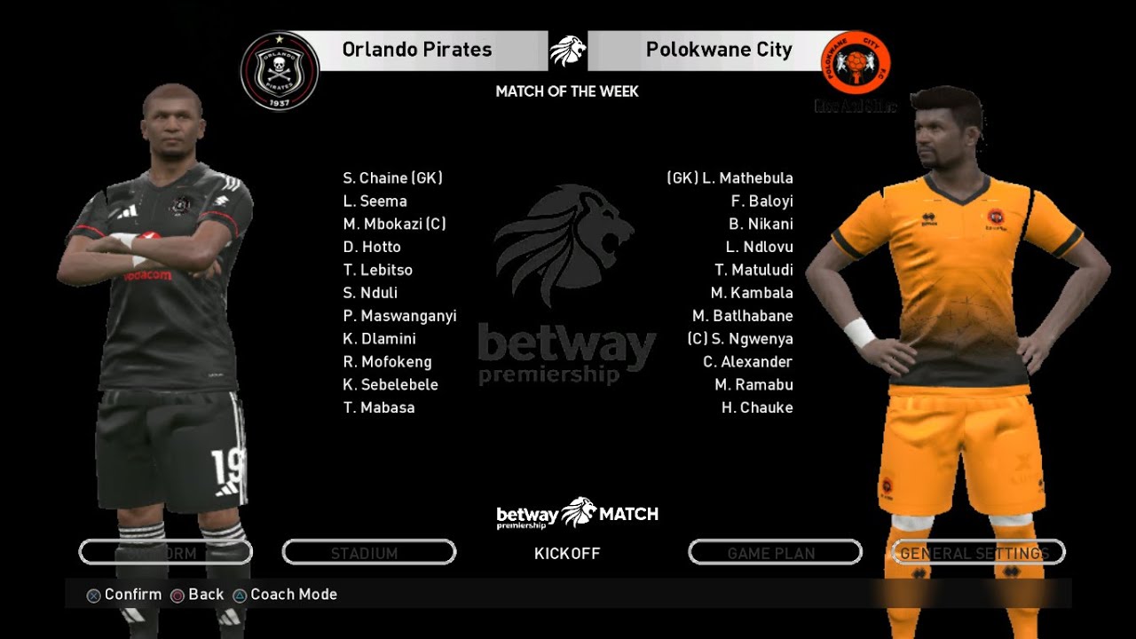 Orlando Pirates vs Polokwane City| Pes 2017 PC Game| Betway Premiership 2025/26| REALISTIC GAMEPLAY