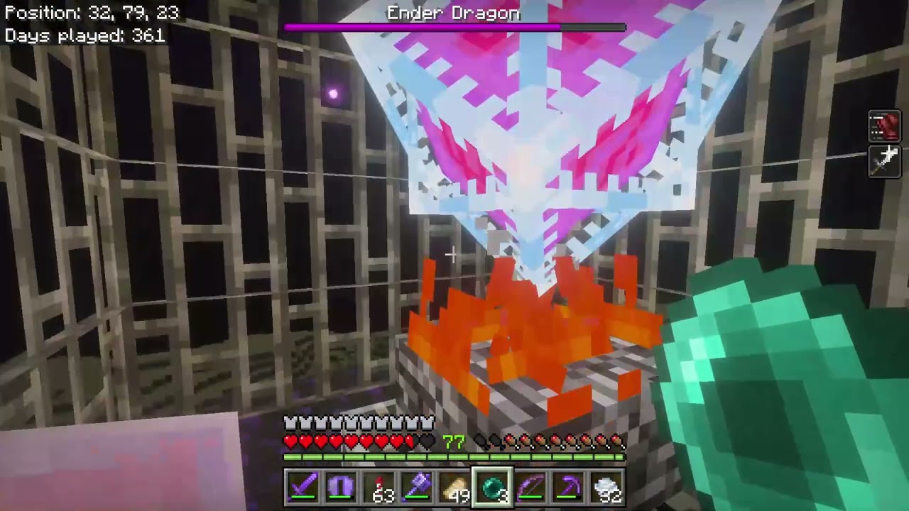 Summoning the ender dragon on my 300 day bedrock world