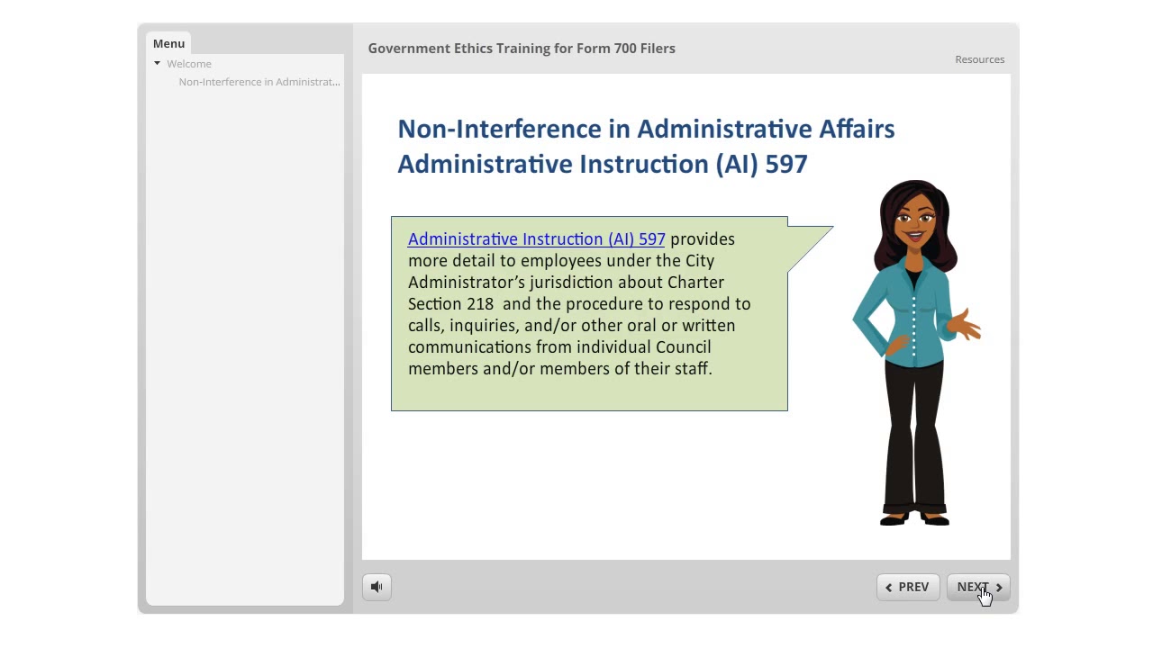 Non Interference in Administrative Affairs