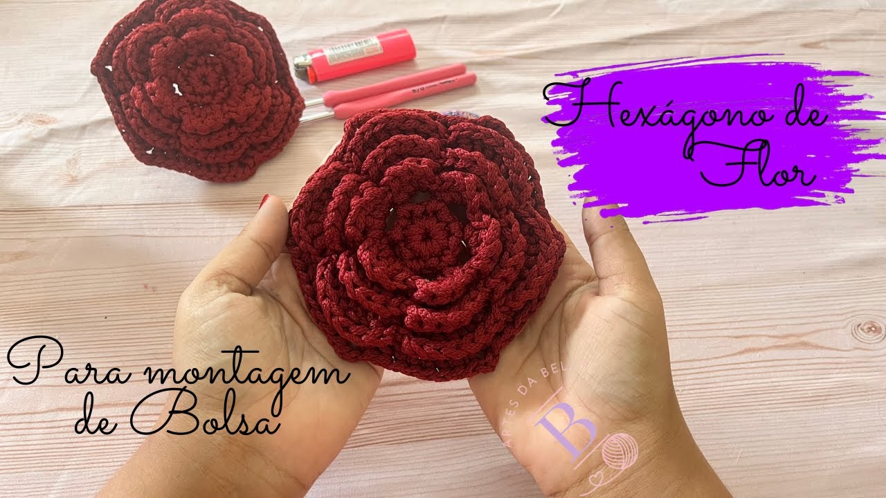 Bolsa de crochê com flores | Parte 01 confecção das flores