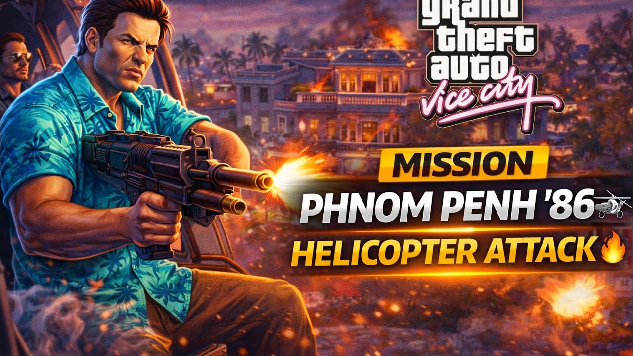 GTA Vice City Mission 10🔥 Phnom Penh '86 | Helicopter Attack 😱 हिंदी Gameplay
