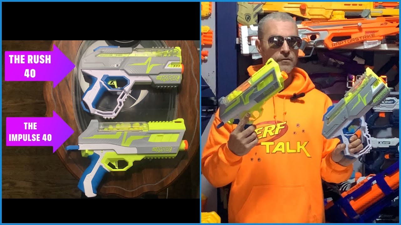 NERF Hyper Rush 40 and NEW Impulse 40 Comparison!  Did NERF Improve Their Hyper Blasters?