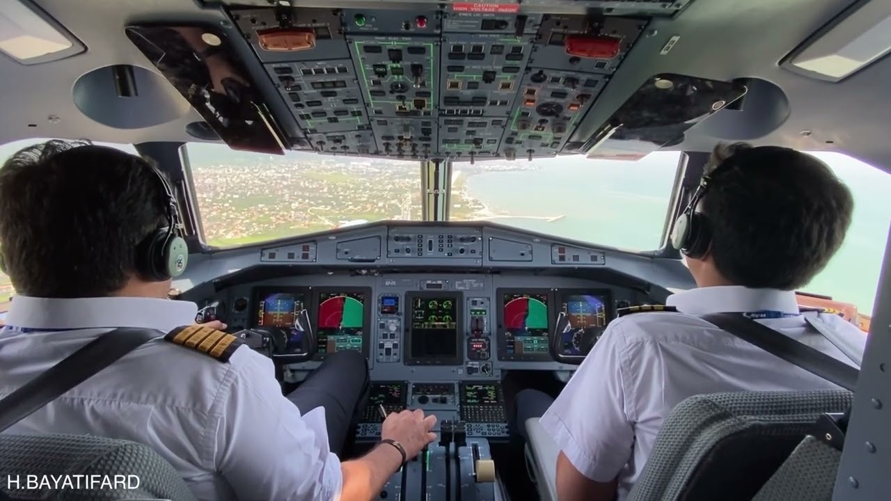 ATR72-600 Approach and landing on runway 30 of ramsar airport at sunny day.(OINR/RZR)(2020)