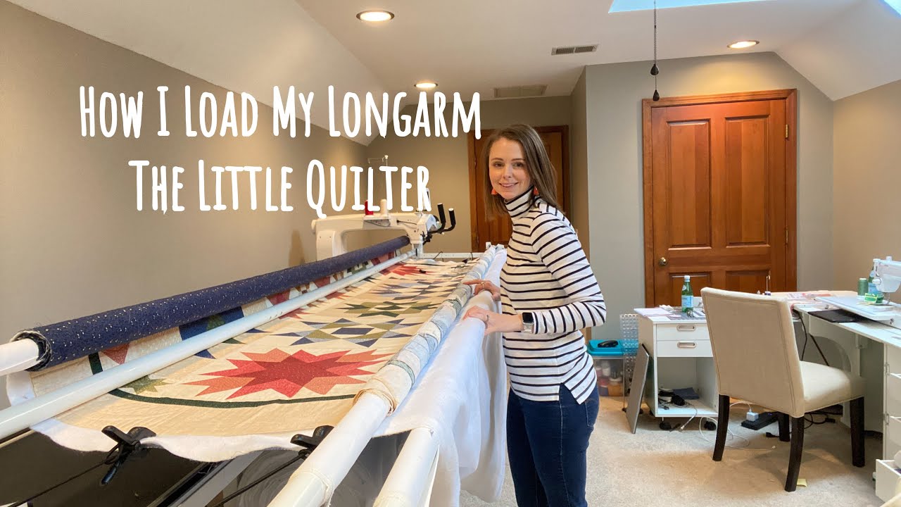 Loading A Longarm Quilt || King Quilter Frame || Barn Star Quilt || VLOG 6