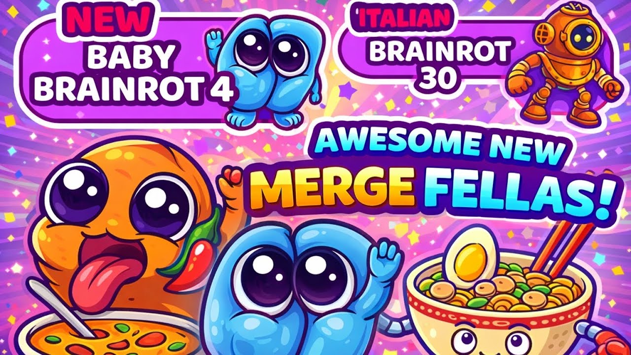 Merge Fellas Italian Brainrot 30 – New Baby Brainrot 4 Characters Gameplay Ramen 🍜