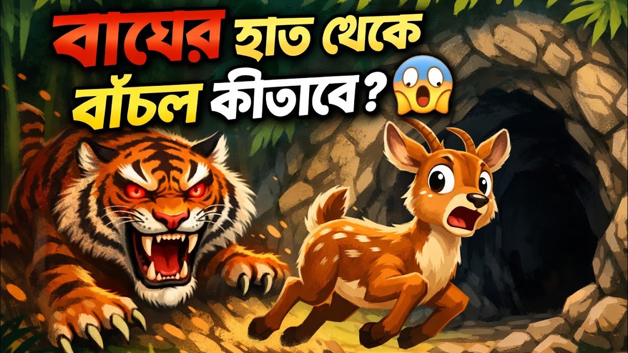 বাঘের হাত থেকে বাঁচল কীভাবে? 😱 বাঘের গল্পঃ| বাংলা কার্টুন