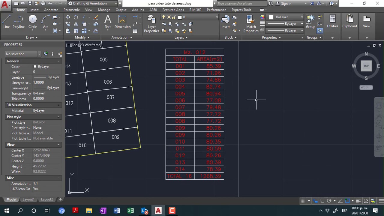 Sacar áreas detallados en una tabla en Autocad y exportarlo al excel con solo unos pasos