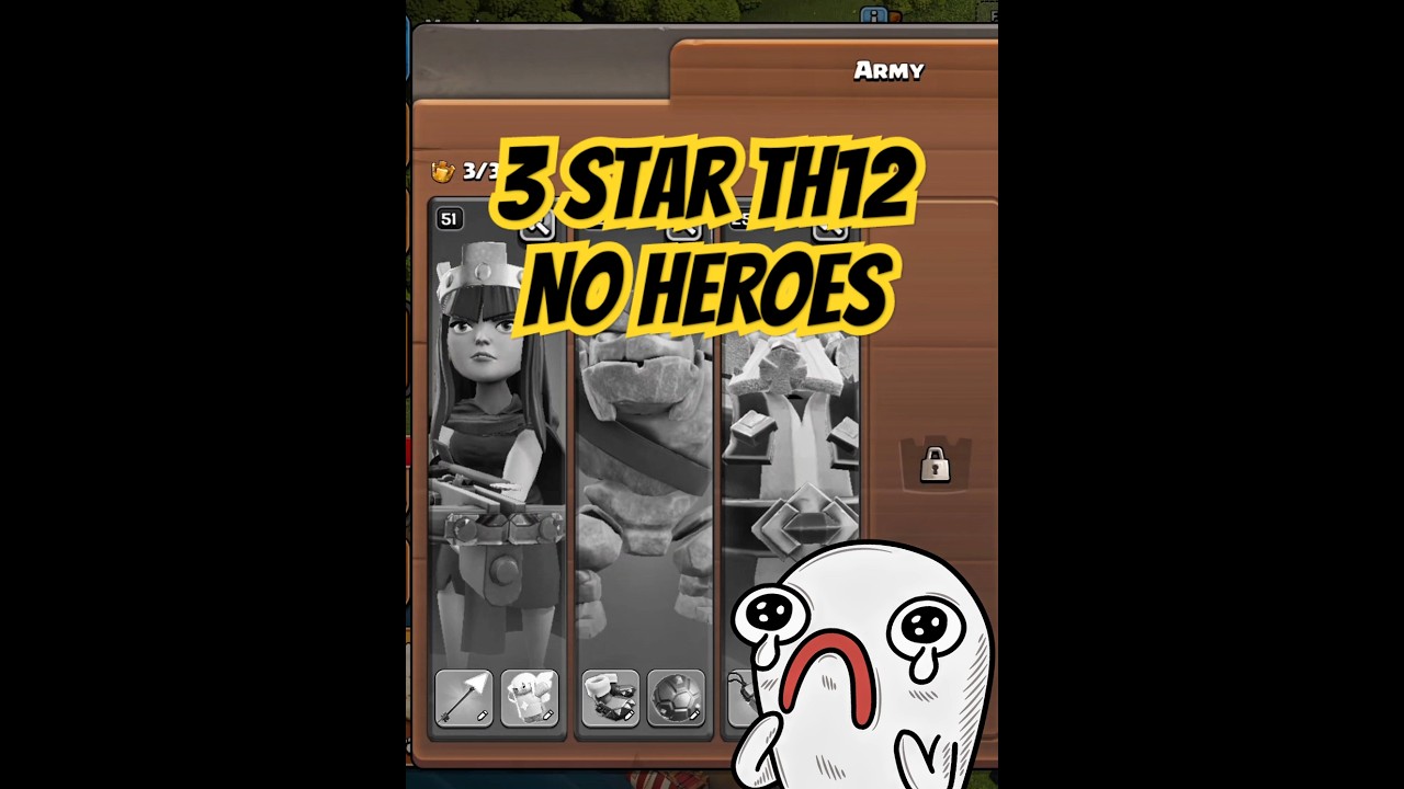 How to 3 Star TH12 without Heroes #clashofclans #coc #ClashAnytime  #GiftedBySupercell