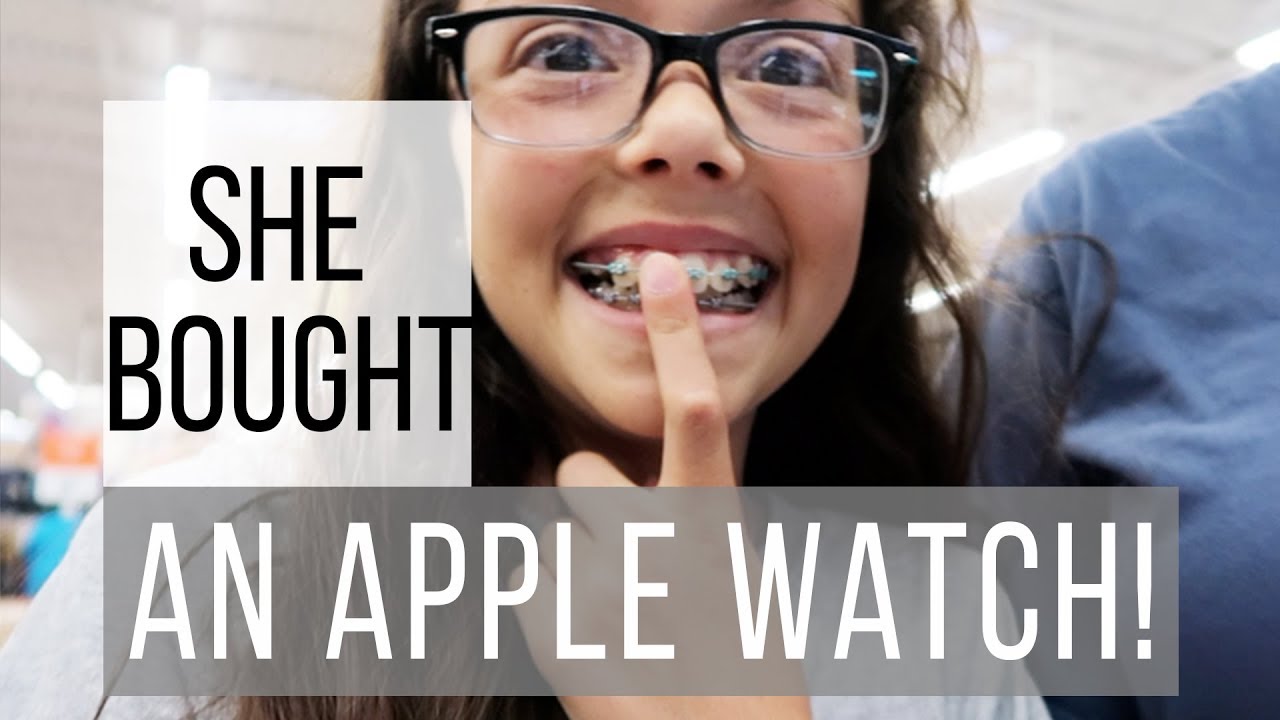 SHE BOUGHT AN APPLE WATCH | APPLE WATCH SERIES 1 | APPLE WATCH FOR KIDS | KID REACTS