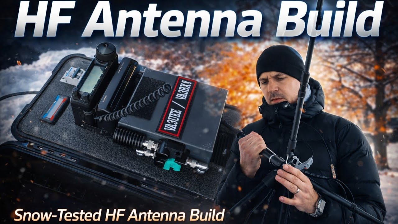 MC-750 Vertical HF Antenna Build & Snow Test | 40m/20m Setup with Yaesu FT-891