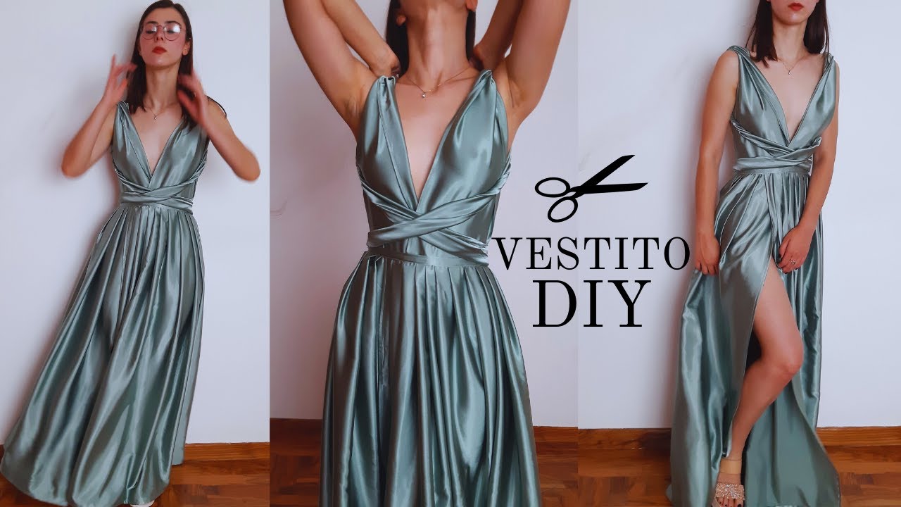 Come cucire un vestito lungo SEMPLICE, senza CARTAMODELLO, 4 rettangoli!