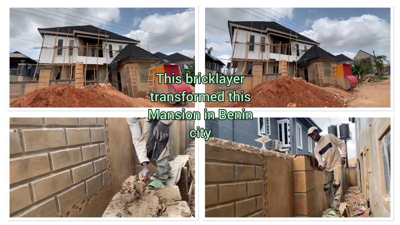 THIS BRICKLAYER DID MAGIC IN DIS MANSION IN BENIN CITY EXPERT IN HOUSE PLASTERING & ARTWORK