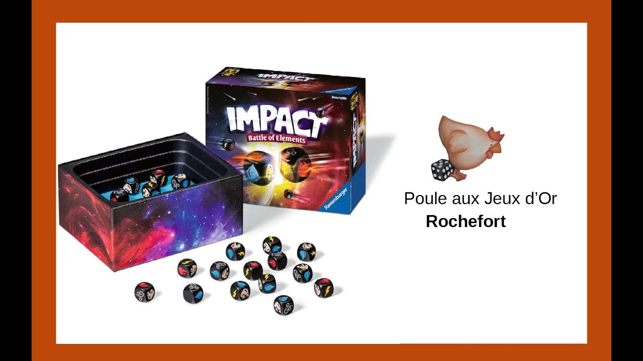 Impact : jeu de d&eacute;s et de chance pr&eacute;sent&eacute; en 1 min par la Poule aux Jeux d'Or &agrave; partir de 8 ans.