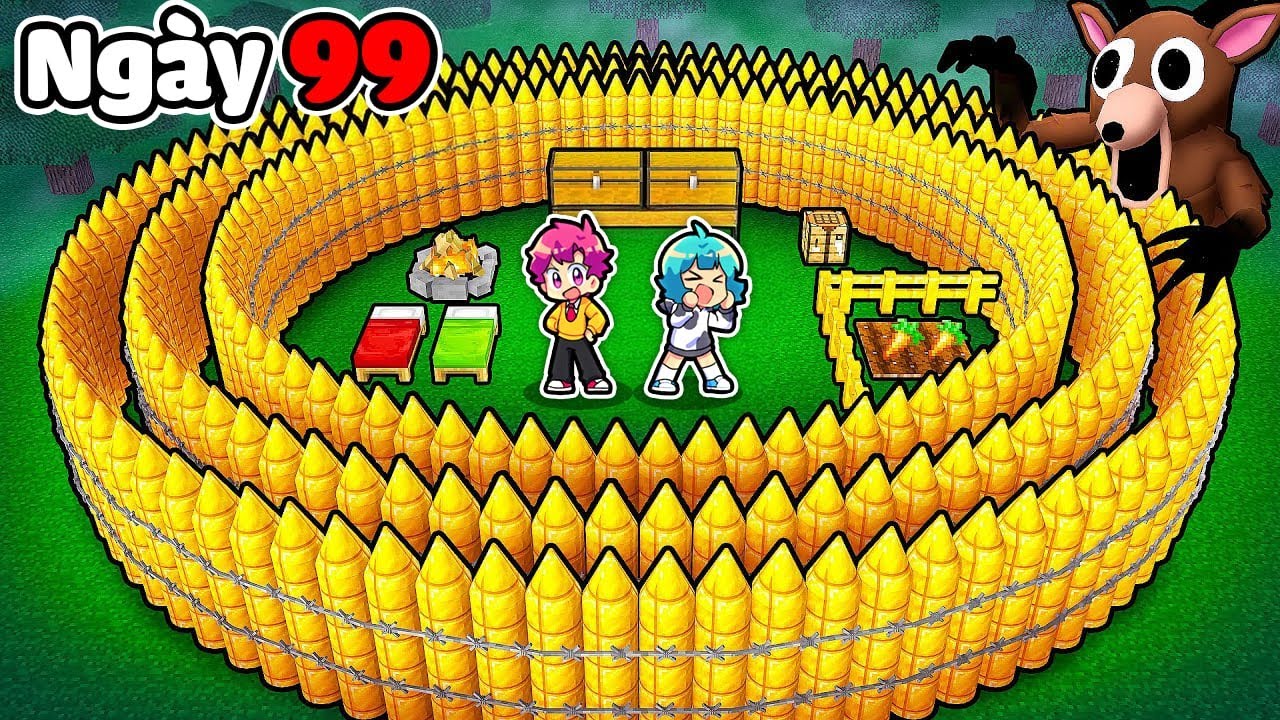 Hiha Thử Thách Nhà An Toàn 99 ĐÊM TRONG RỪNG Trong Minecraft 🤩😎